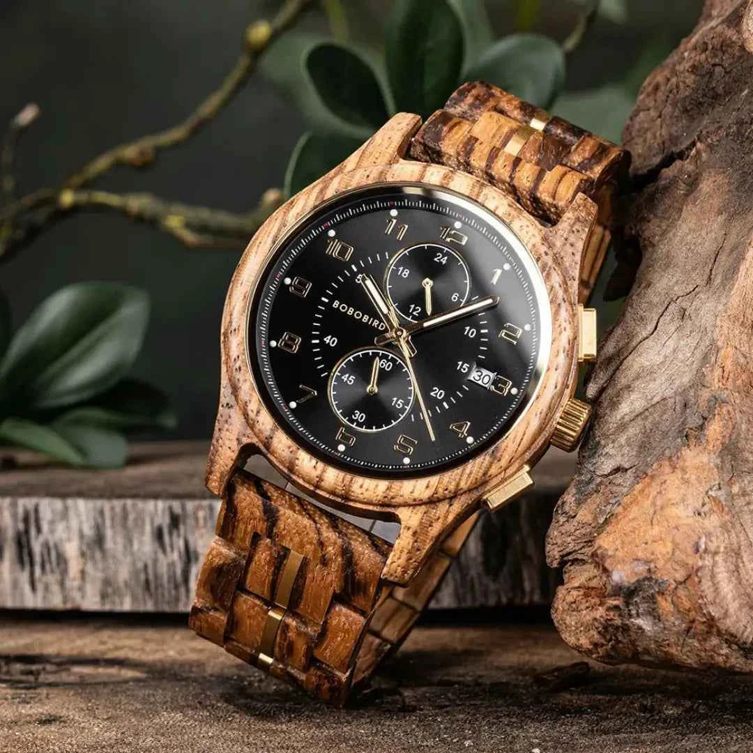 Relógio Quartzo Masculino | Bobo Bird Sentinel Zebrawood Black