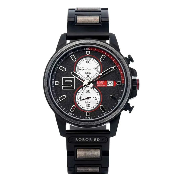Relógio Masculino Bobo Bird Mechron Maple Black