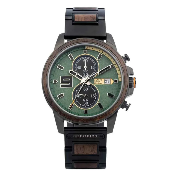 Relógio Masculino Bobo Bird Mechron Walnut Green
